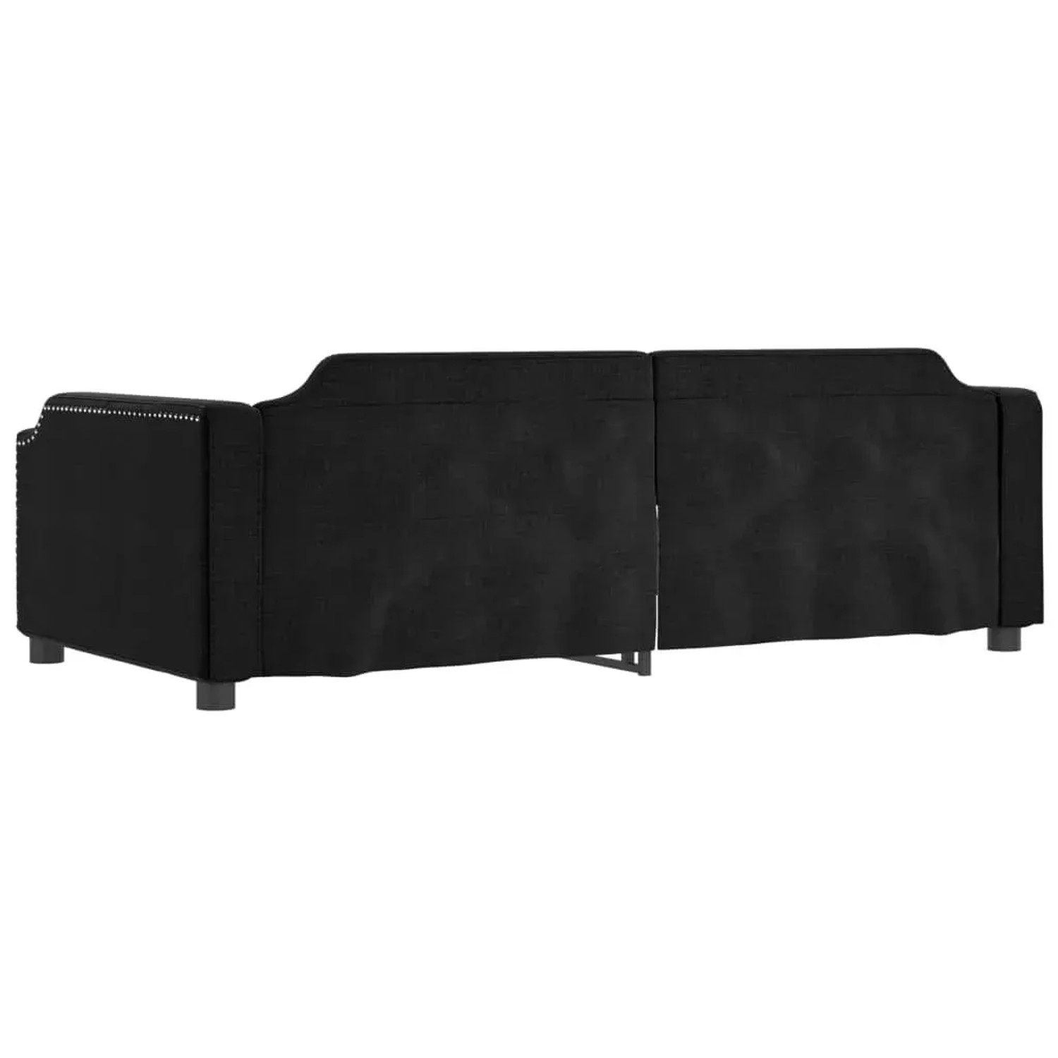 Schwarzes vidaXL Tagesbett, ausziehbar mit Schubladen, Stoff, 80x200 cm.