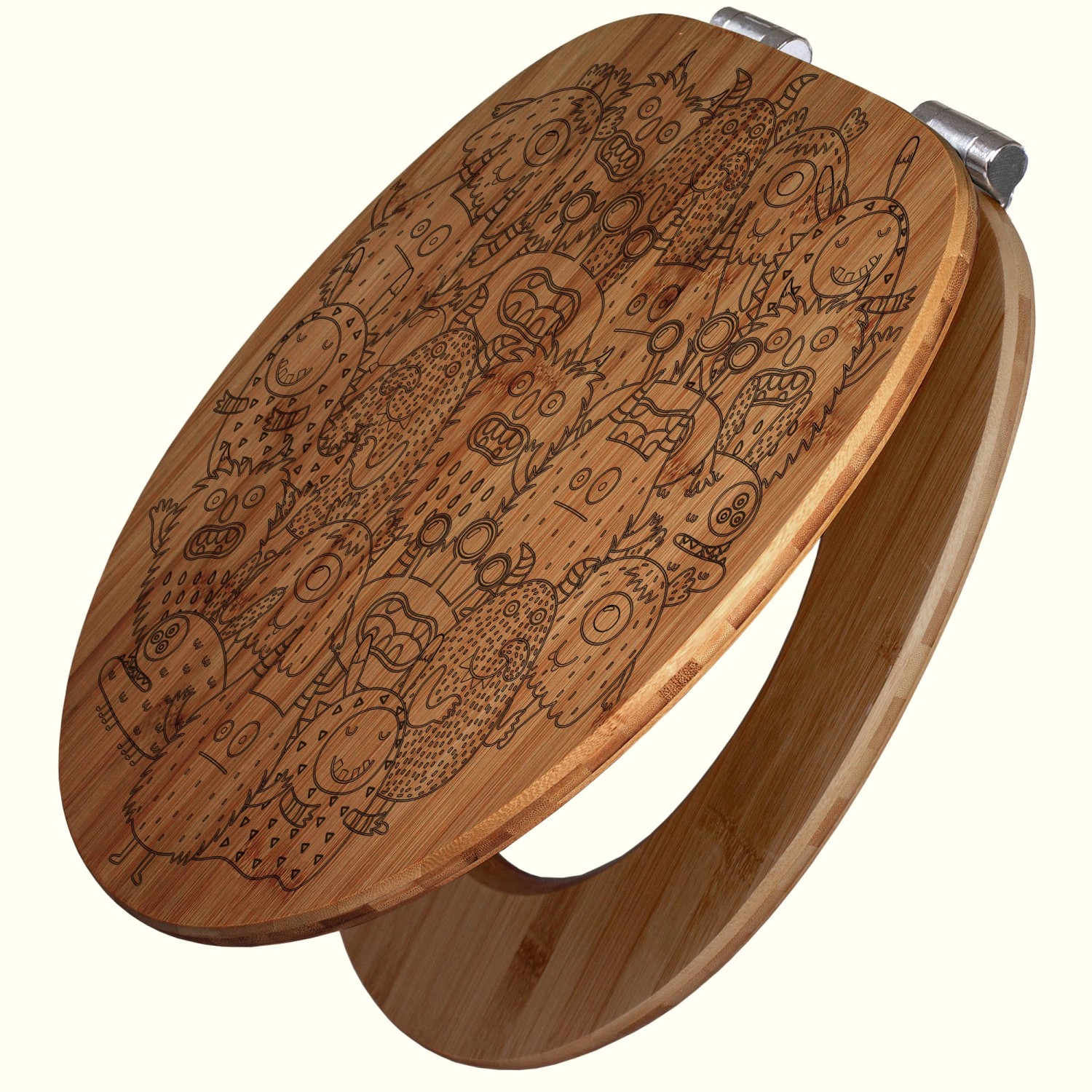 Banjado WC Sitz Bambus Holz Mit Gravur Toilettendeckel Mit Absenkautomatik günstig online kaufen