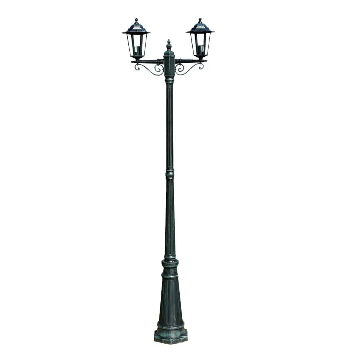 vidaXL Gartenlaterne 2 Flammig 215 cm Dunkelgrün/Schwarz Aluminium 40247