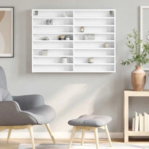 vidaXL Vitrinenschrank Weiß 100x8,5x75 cm Holzwerkstoff 847933