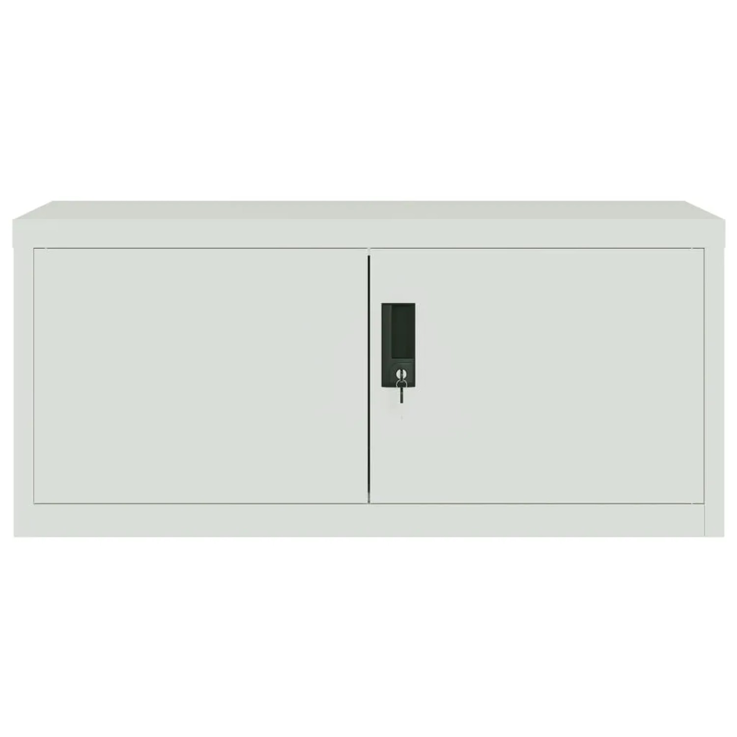 Hellgrauer vidaXL Aktenschrank aus Stahl, 90x40x220 cm, mit abschließbaren Türen für Büro.