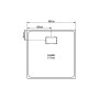 Technische Zeichnung: Weiße Schulte Duschwanne ExpressPlus Midra, quadratisch, 90x90 cm.