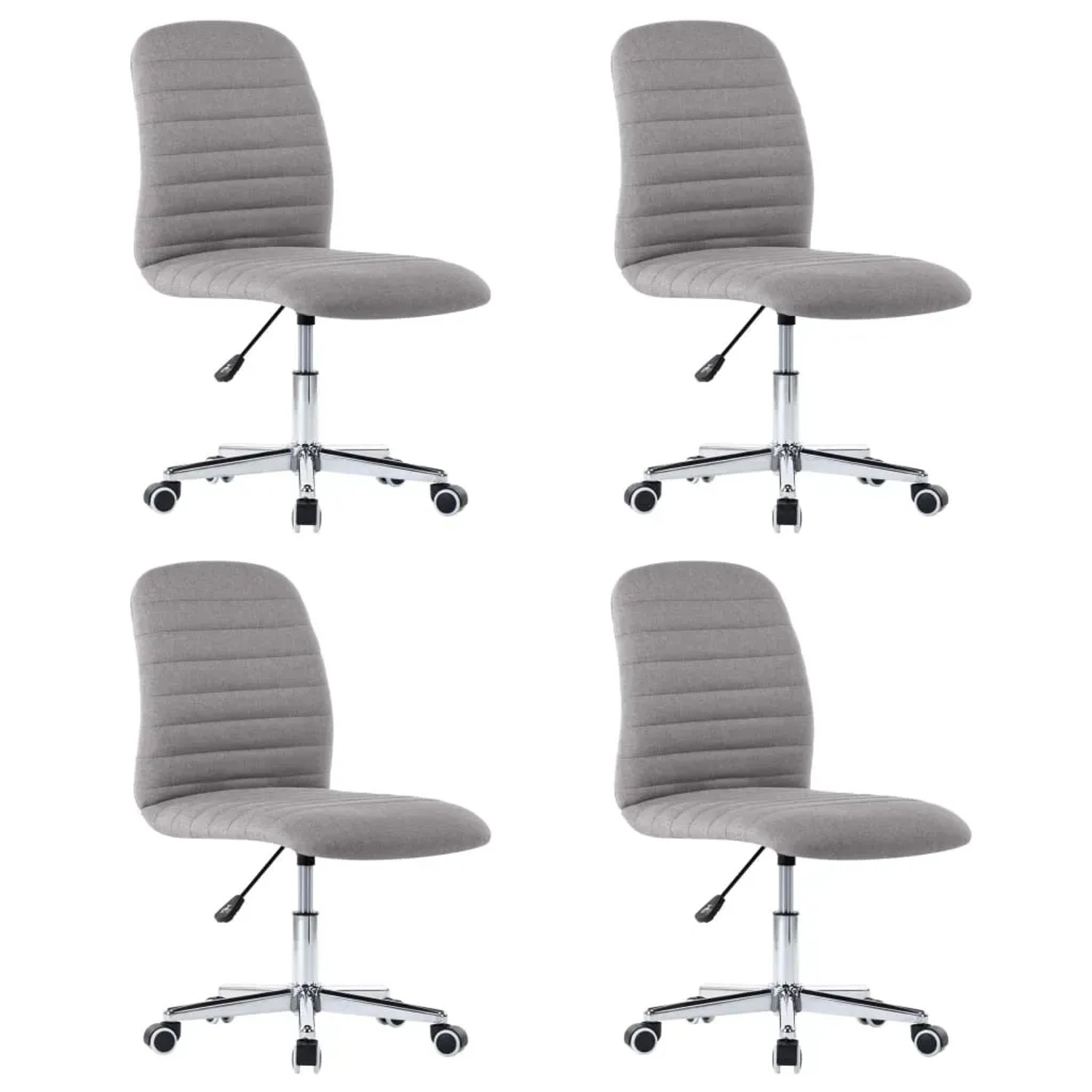 vidaXL Esszimmerstühle 4 Stk Hellgrau Stoff 3056530
