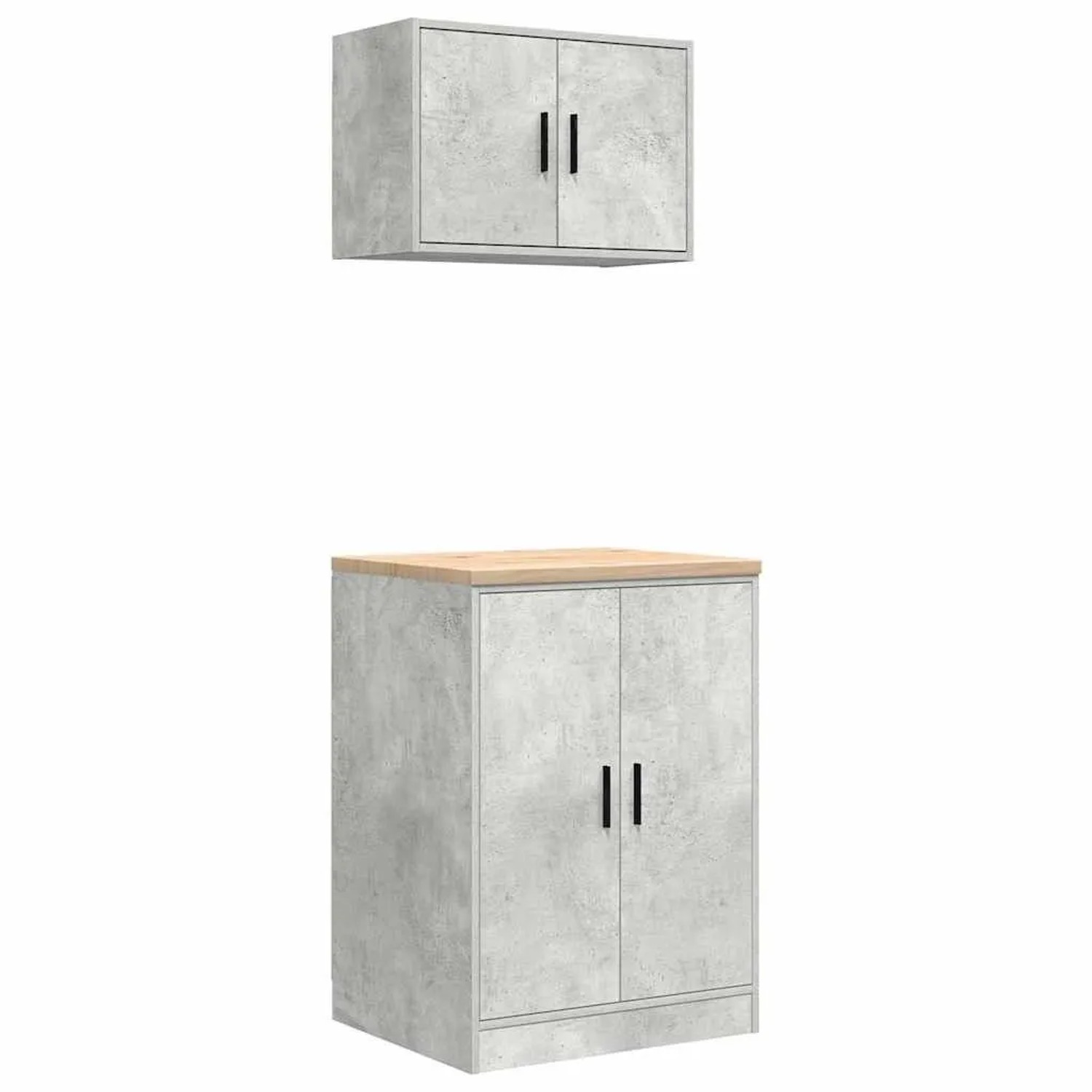 vidaXL Garagenschränke 2 Stk Betongrau Holzwerkstoff 3328308