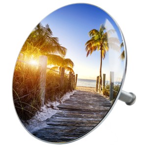 Sanilo Badewannenstöpsel Fort Lauderdale mit Strandmotiv, passend für alle Badewannen.
