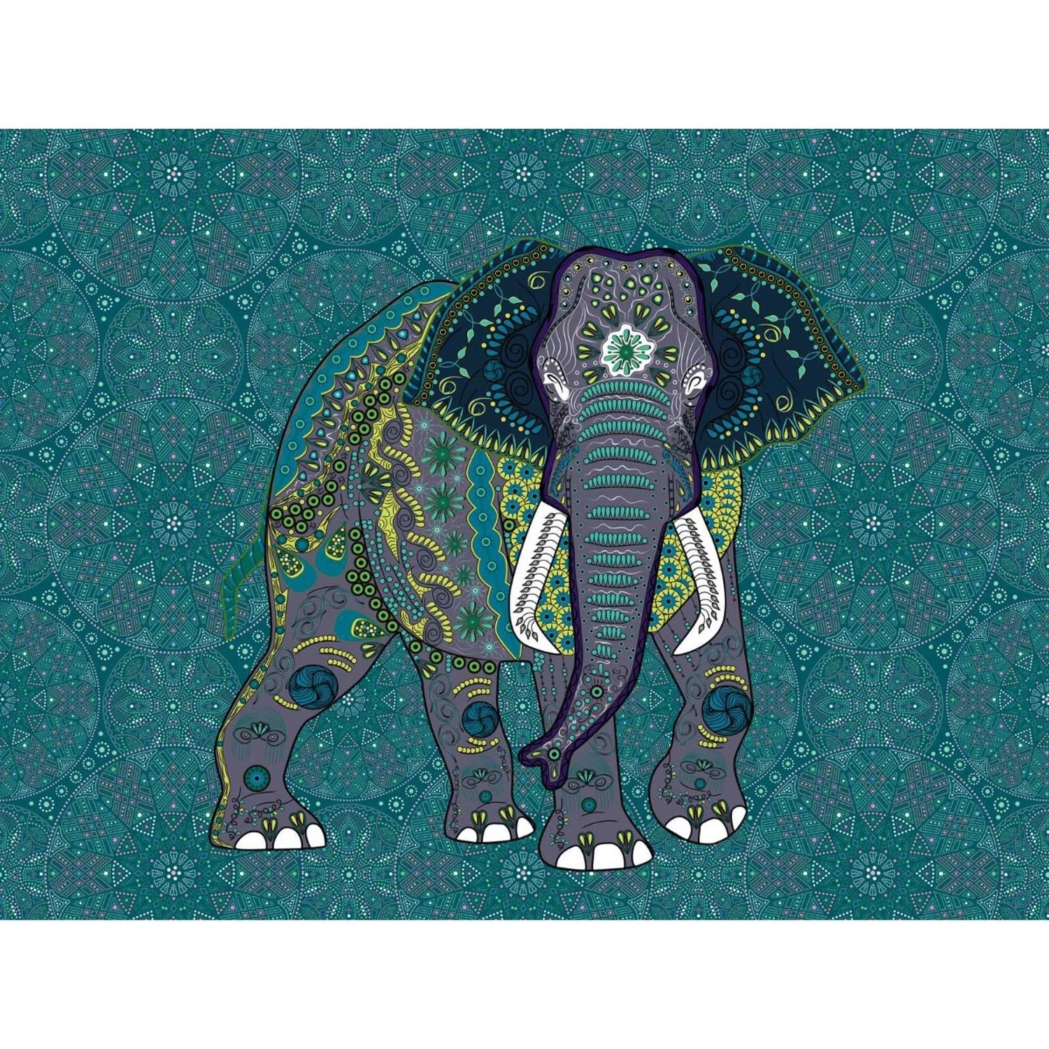 Bricoflor Tapete Mit Elefant In Petrol Orientalische Vliestapete Mit Mandala Im Boho Chic Vlies Fototapete Für Jugendzim