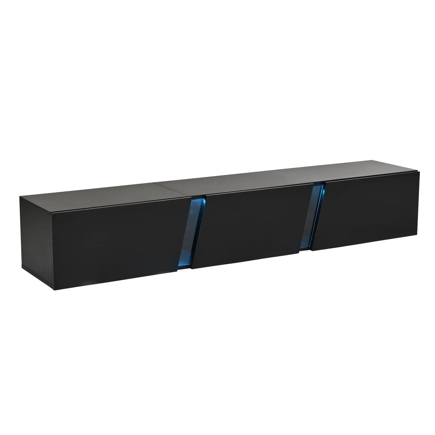 Merax Wand TV-Schrank 180x35x30 cm LED Hochglanz Schwarz