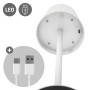 Weiße, dimmbare ML-Design LED Tischlampe kabellos mit USB-Kabel, Ø10x36 cm.
