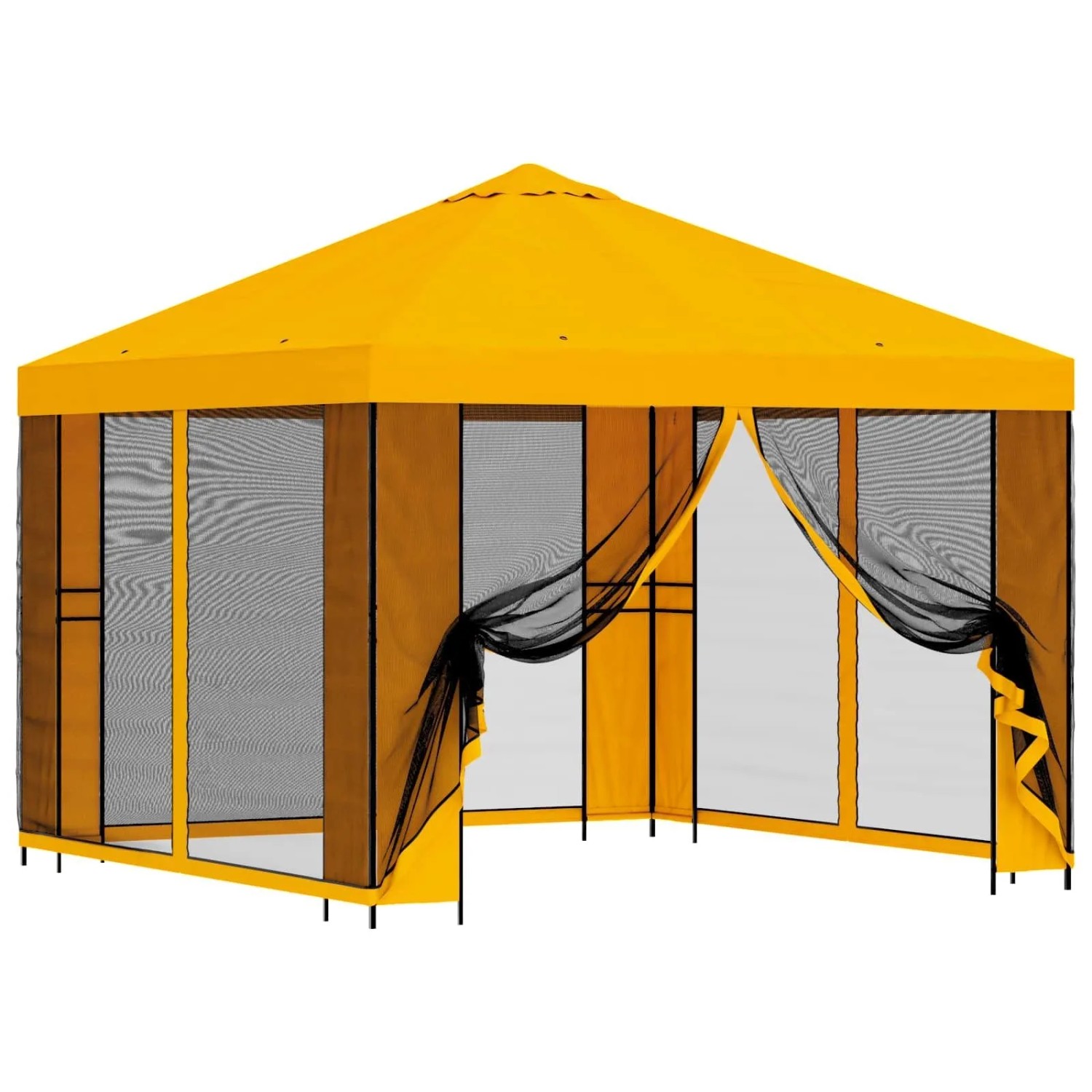 vidaXL Garten Pavillon mit Seitenwänden 3 x 3 m Gelb 900368