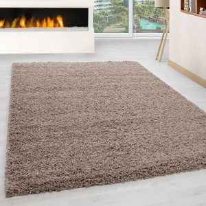 Beiger Ayyildiz Hochflorteppich Life 1500 (120x170 cm) im Wohnzimmer.