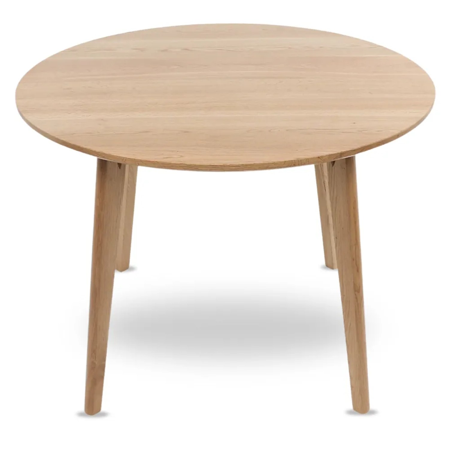 DELUKE Esstisch Rund Holz EGGI 115cm Massives Eichenholz Küchentisch für Esszimmer Wohnzimmer Esszimmertisch Braun