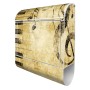 Banjado Design Briefkasten Weiß Pulverbeschichtet 39x47x14cm 2 Schlüssel Mit Zeitungsfach Motiv Music