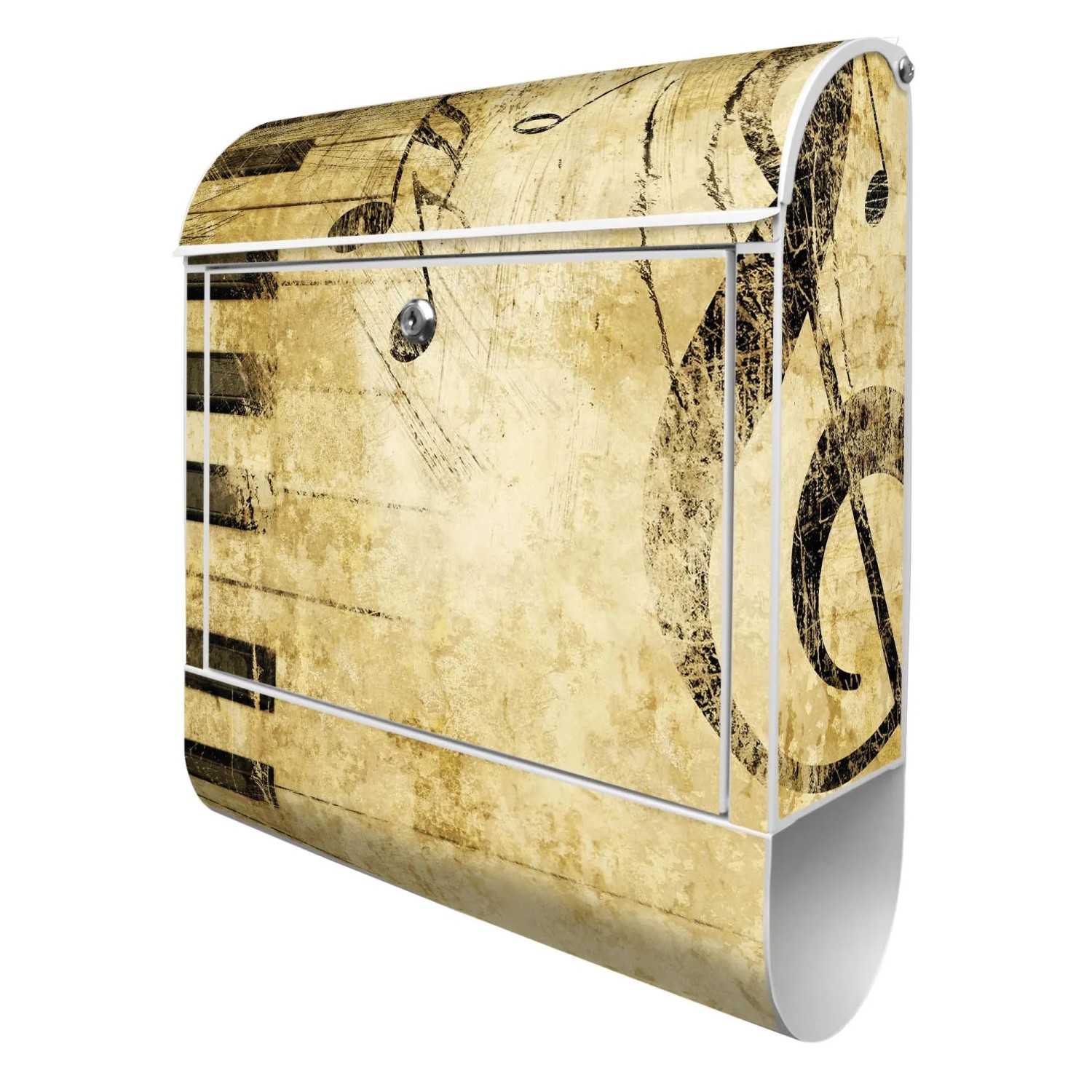 Banjado Design Briefkasten Weiß Pulverbeschichtet 39x47x14cm 2 Schlüssel Mi günstig online kaufen