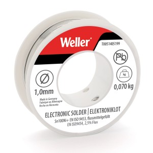 Weller Elektroniklot, 1 mm Durchmesser, 70 g Spule, bleifrei, für präzise Lötarbeiten.