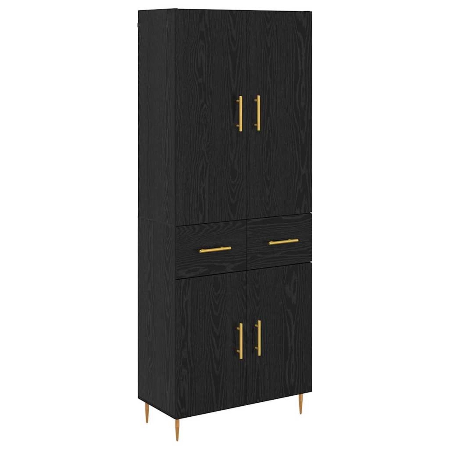 vidaXL Highboard Schwarz Eichen-Optik 69,5 x 34 x 180 cm Holzwerkstoff 3416 günstig online kaufen