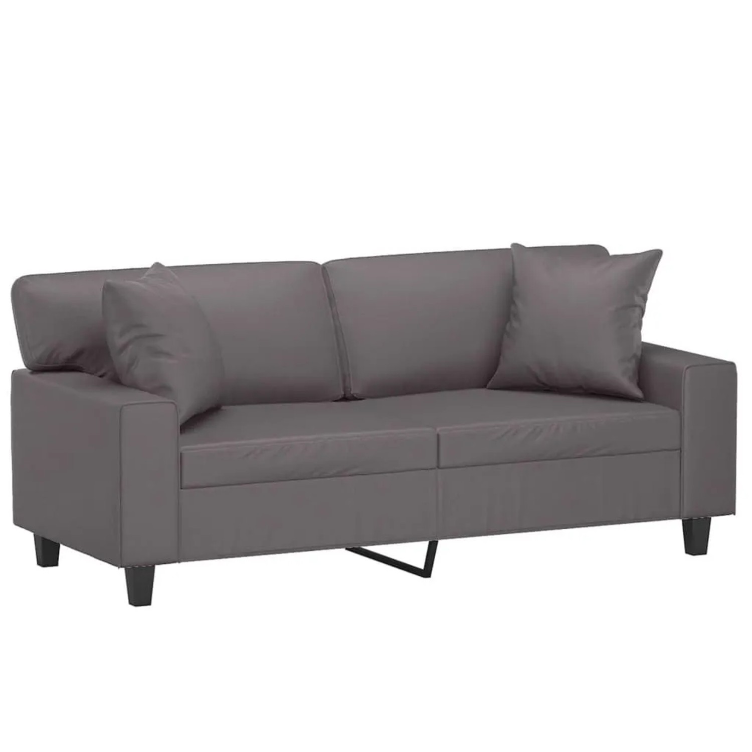 vidaXL 2-Sitzer-Sofa mit Zierkissen Grau 140 cm Kunstleder 3200868 günstig online kaufen