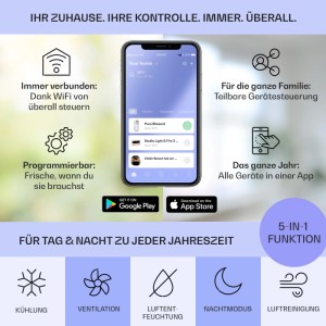 Klarstein Klimaanlage App Steuerung auf Smartphone, Smart Home Integration.