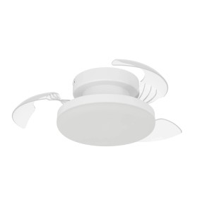 Weißer Eglo LED-Deckenventilator Hovley, Ø 41cm, mit drei Flügeln und integrierter LED-Leuchte.