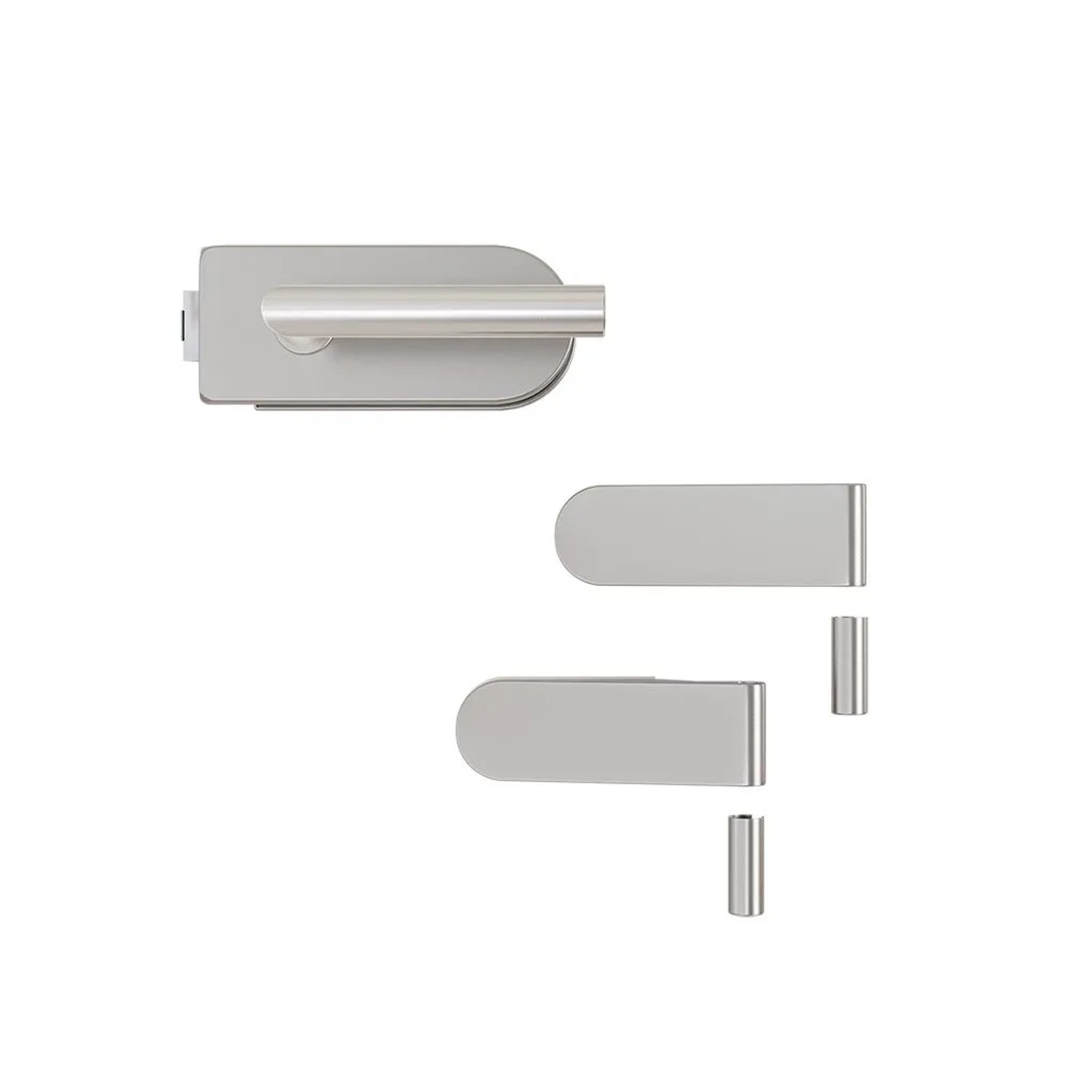 Hansaglas Glastürbeschlag Studio Unverschließbar Gerundet Glastür Beschlag-Set Edelstahl