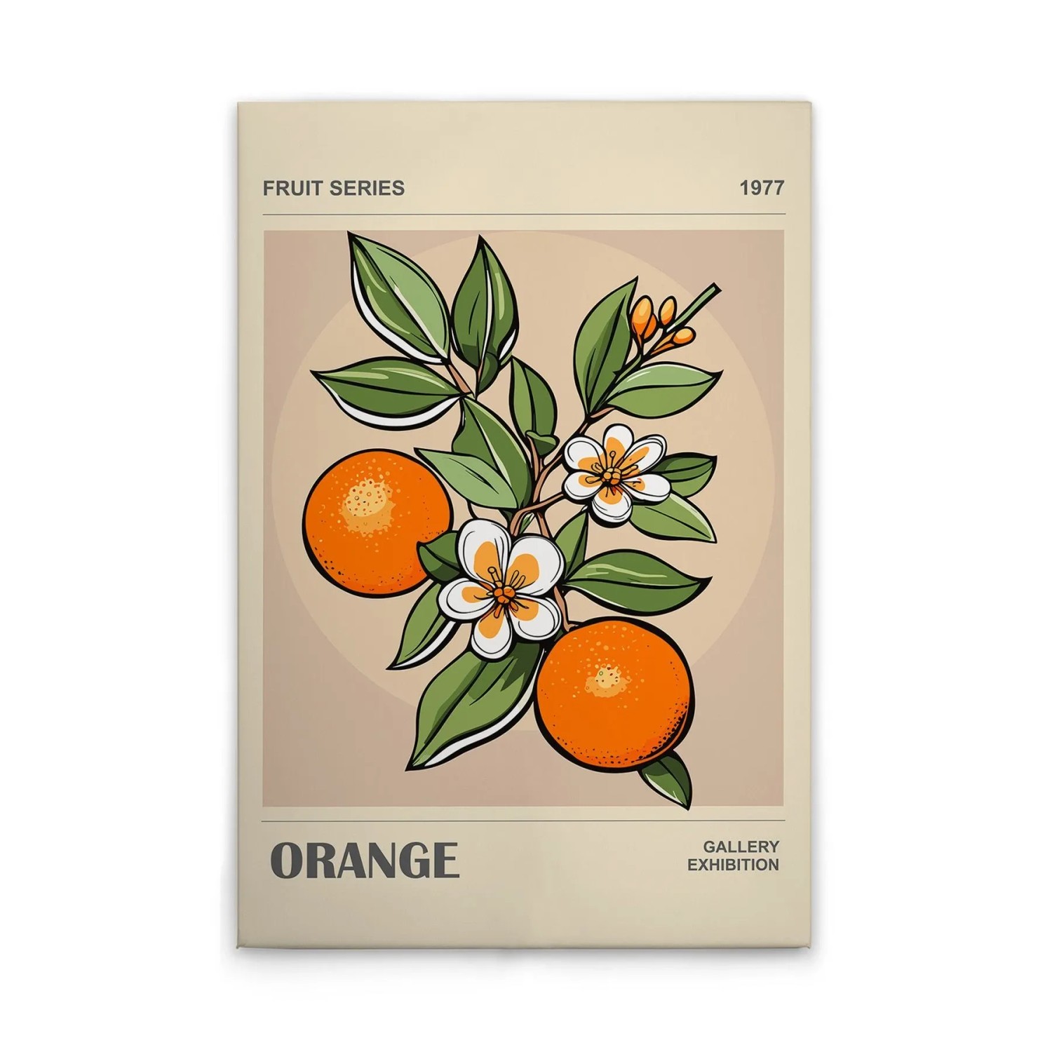 Tadessi Leinwandbild - M1-No.51777 - Retro Look Orangen - 80 x 120 cm - Querformat