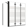 AICA Faltwand, 130cm, schwarz, 3-teilig mit 70cm Seitenwand, 6mm Nano ESG Glas für Dusche.