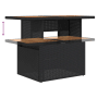 vidaXL Gartenmöbel Set, 8-teilig, schwarz, Poly Rattan, mit Tisch und verstellbarer Höhe.