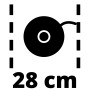 Schnittbreite 28 cm des Einhell Akku-Rasentrimmers.