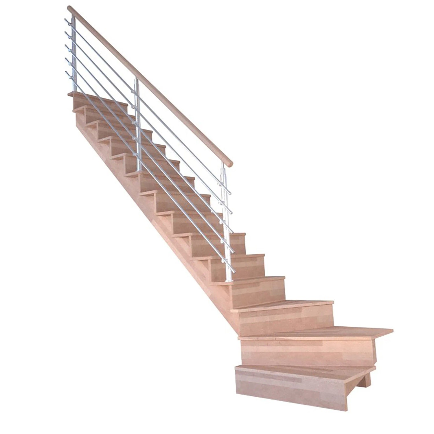 Treppe Lindos Pro Buche Gew. L 80 cm Setzstufen Design-Geländer-Edelstahl F günstig online kaufen