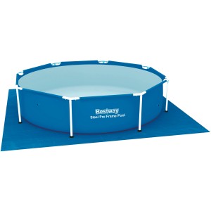 Bestway Bodenplane 274x274 cm unter Pool, blaue PE-Schutzmatte für Frame Pools.