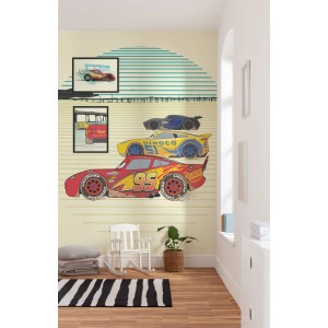Kinderzimmer mit Disney Cars Fototapete Lightning Mcqueen (70x50).