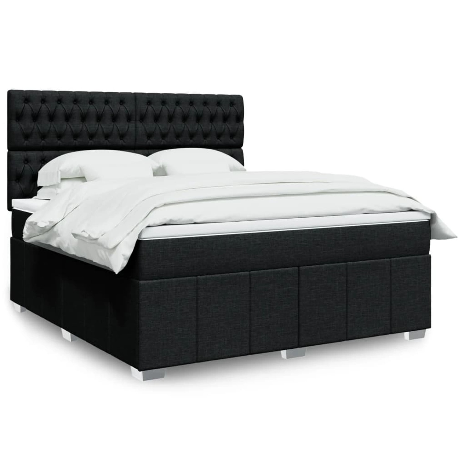 vidaXL Boxspringbett mit Matratze Schwarz 180x200 cm Stoff 3294056 günstig online kaufen