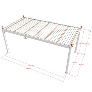 Dreamgarden Pergola 6 x 3 x 2,5 m Florenz Elektrisch Weiß Lamellendach