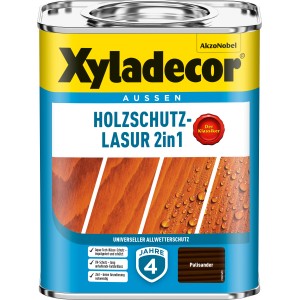 Xyladecor Holzschutz-Lasur 2in1 Palisander, Dose. Holzlasur für Aussen.