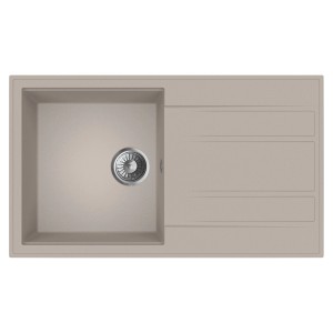 Miló Einbauspüle Luxuria 86 in Sand, Granitverbundstoff, 39 cm Beckenbreite.