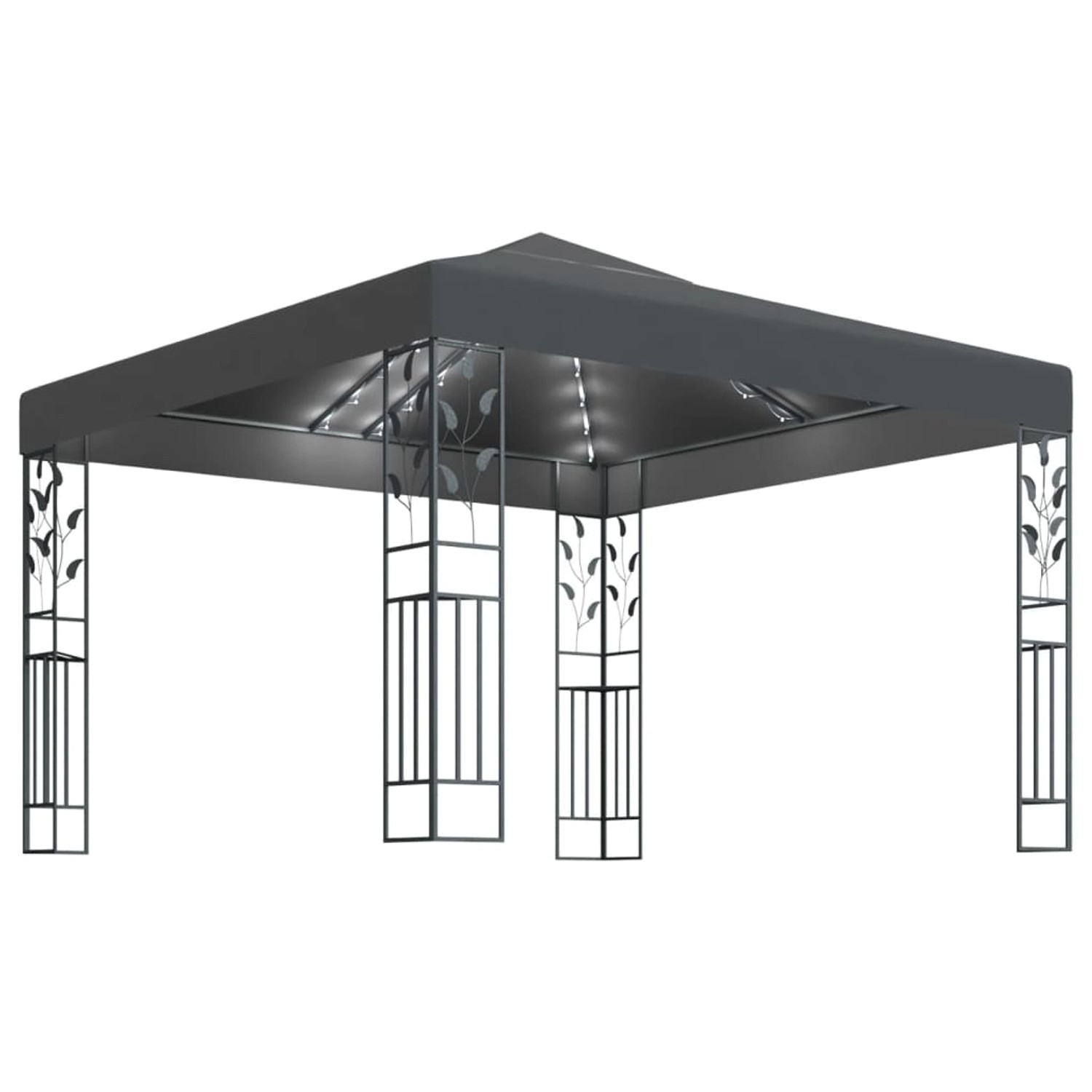 vidaXL Pavillon mit LED-Lichterkette 3x3 m Anthrazit Modell 1