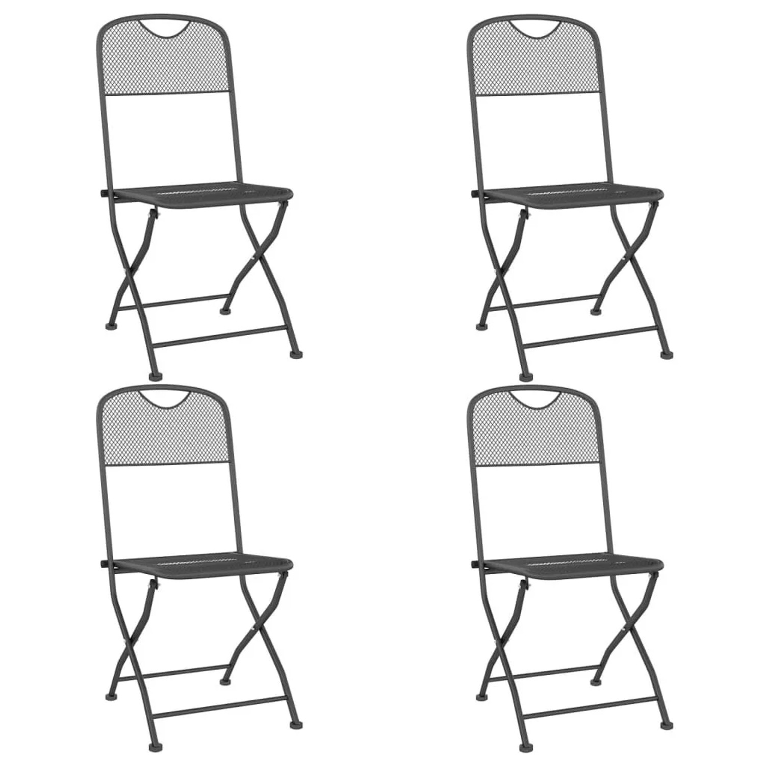 Furnicato Klappbare Gartenstühle 4er Set Streckgitter Anthrazit 54x40x86 Cm Robust Und Platzsparend