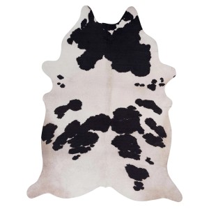 MeGusta Teppich Animal Modern Clara, weiß mit schwarzen Flecken, 155x190 cm.
