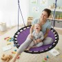 Relaxdays Nestschaukel Stahl Lila Höhenverstellbar ø 120 cm 3,6 kg_3
