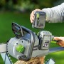 LUX Akku-Kettensäge 1 PowerSystem mit Akku. Kabellose Motorsäge für Gartenarbeiten.