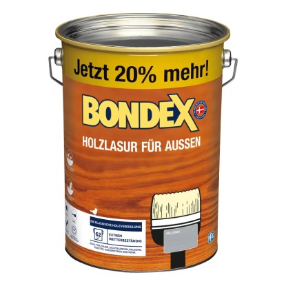 Bondex Holzlasur für Außen Hellblaugrau seidenglänzend 4,8 l