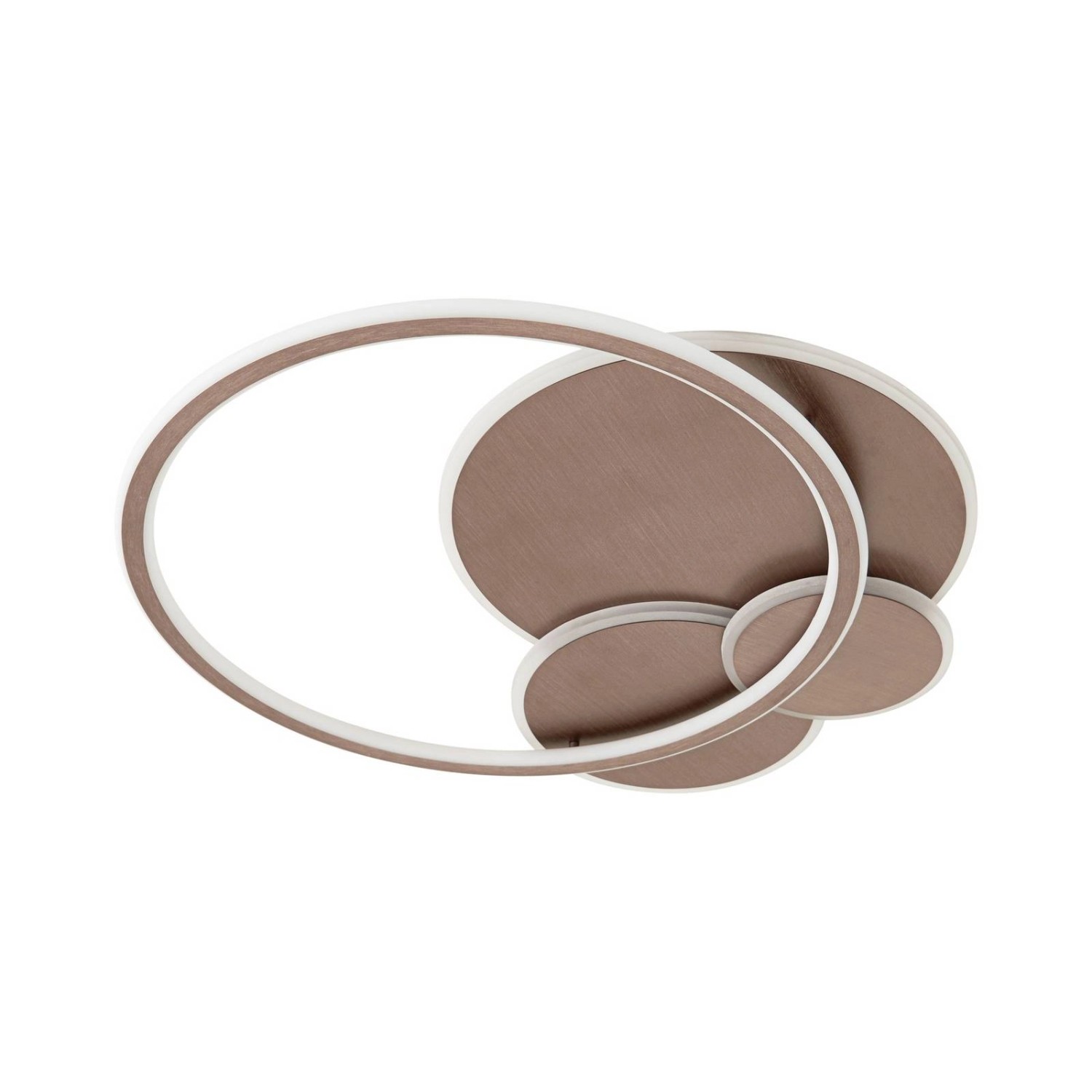 Lucande LED Deckenlampe Circulo 10043443 Dimmbar Modern in Braun aus Metall 4-flammig Wohnzimmerleuchte