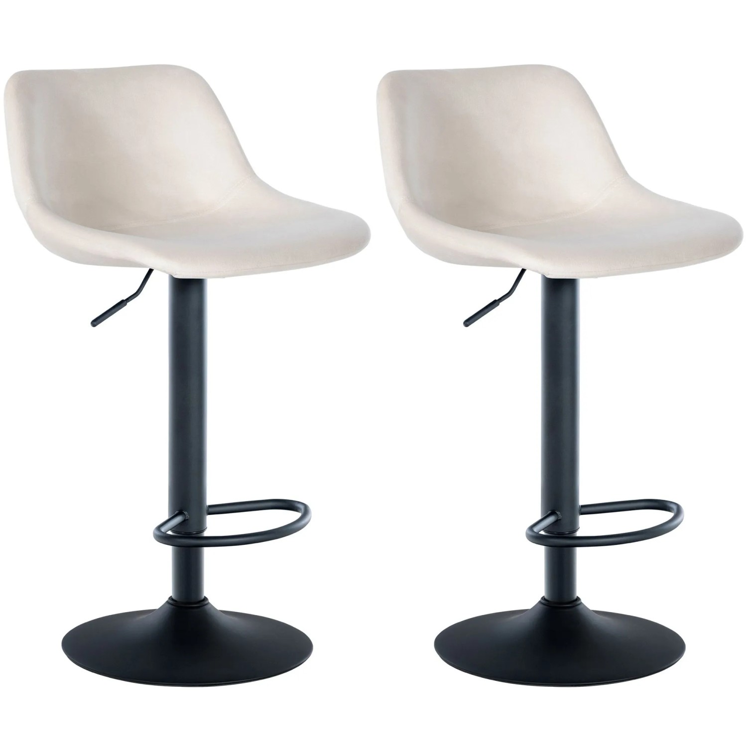 CLP 2er Set Barhocker Loft creme/Samt