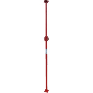 Rote, höhenverstellbare Stahl-Baustütze (165-300 cm) für Renovierungsarbeiten.