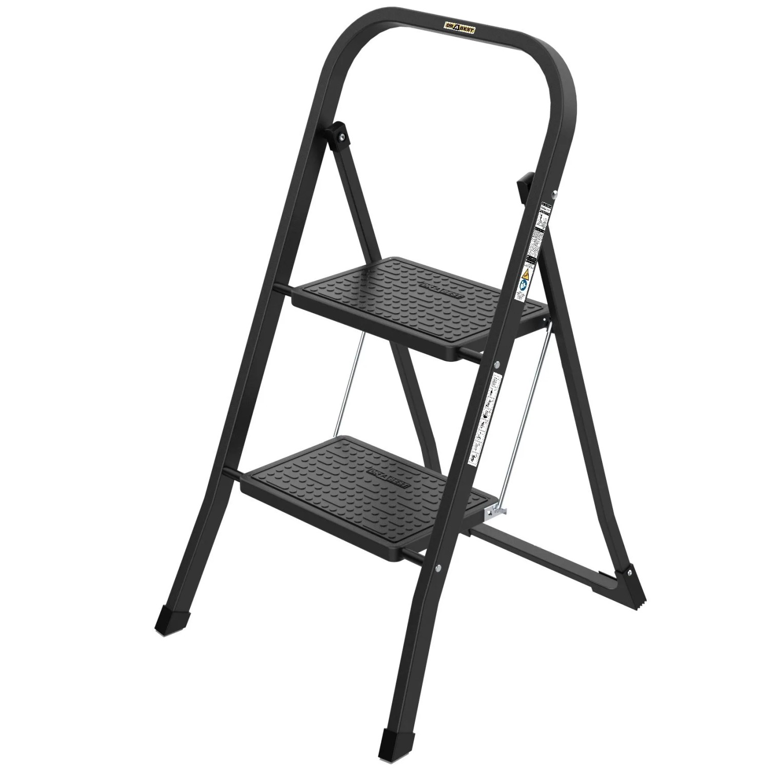 DRABEST Haushaltstritt 2 Stufen Robust Klappbar Tritthocker