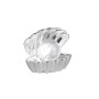 Chromfarbene LED-Tischleuchte in Muschelform mit glitzernder LED-Kugel. Ideal als Deko-Leuchte.