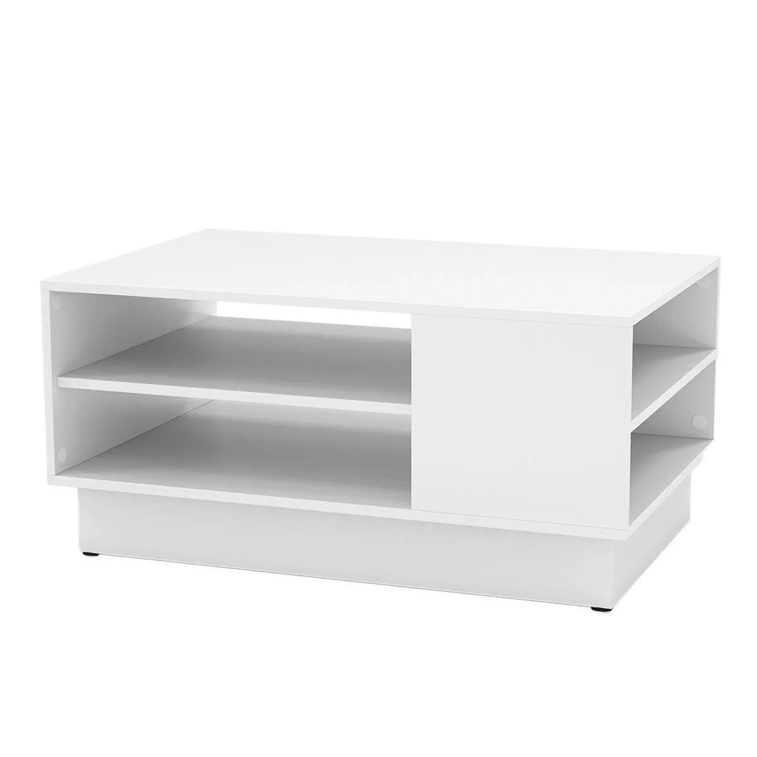 Costway Couchtisch Holz Wohnzimmertisch mit Stauraum Sofatisch Weiß