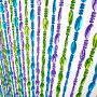 Kobolo Türvorhang RAINBOW, bunter Perlenvorhang aus Kunststoff in Blau, Grün und Lila.