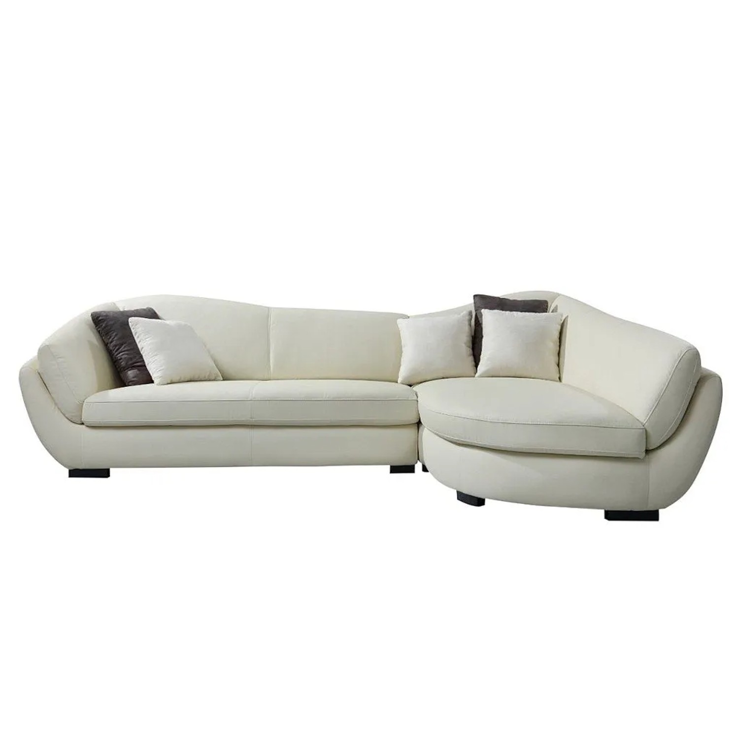 Vente-unique Sofa Ohne Schlafmöglichkeit Caipi Elfenbeinfarben 285 cm