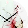 Wall-Art Wanduhr mit Weingläsern, transparent, Ø 30 cm. Dekorative Glasuhr für Küche und Esszimmer.
