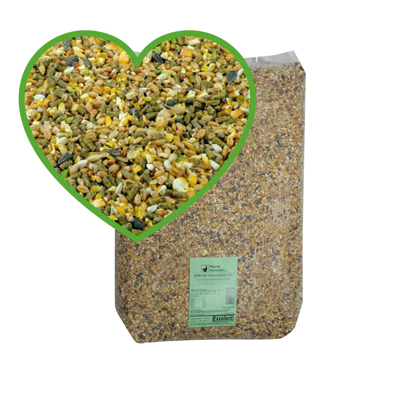 MeineHennen HENNEN VITAL 30 Kg Premium Hühnerfutter und Wachtelfutter Körnerfutter Geflügelfutter Hennenfutter Alleinfut...